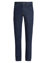 Rinse-Washed Stretch Cotton Roccia Jeans