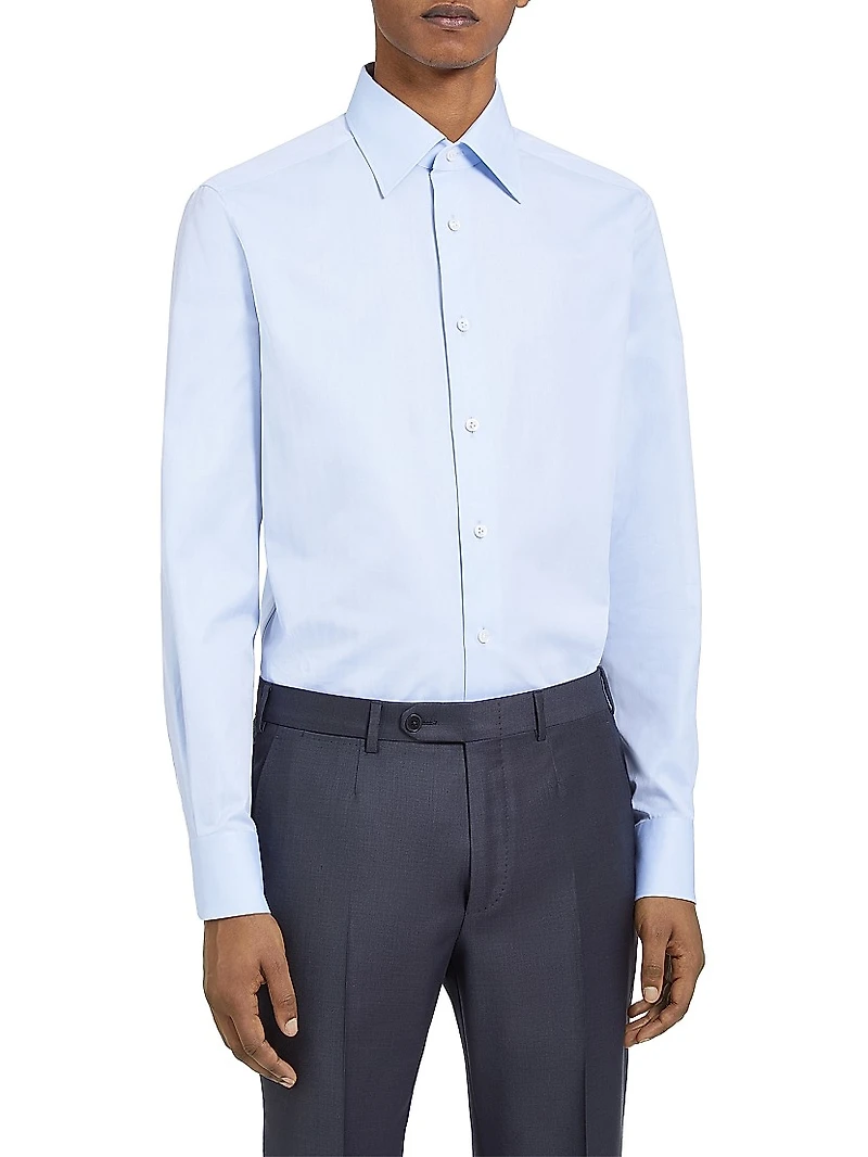 Sea Island Cotton Long-Sleeve Tailoring Shirt