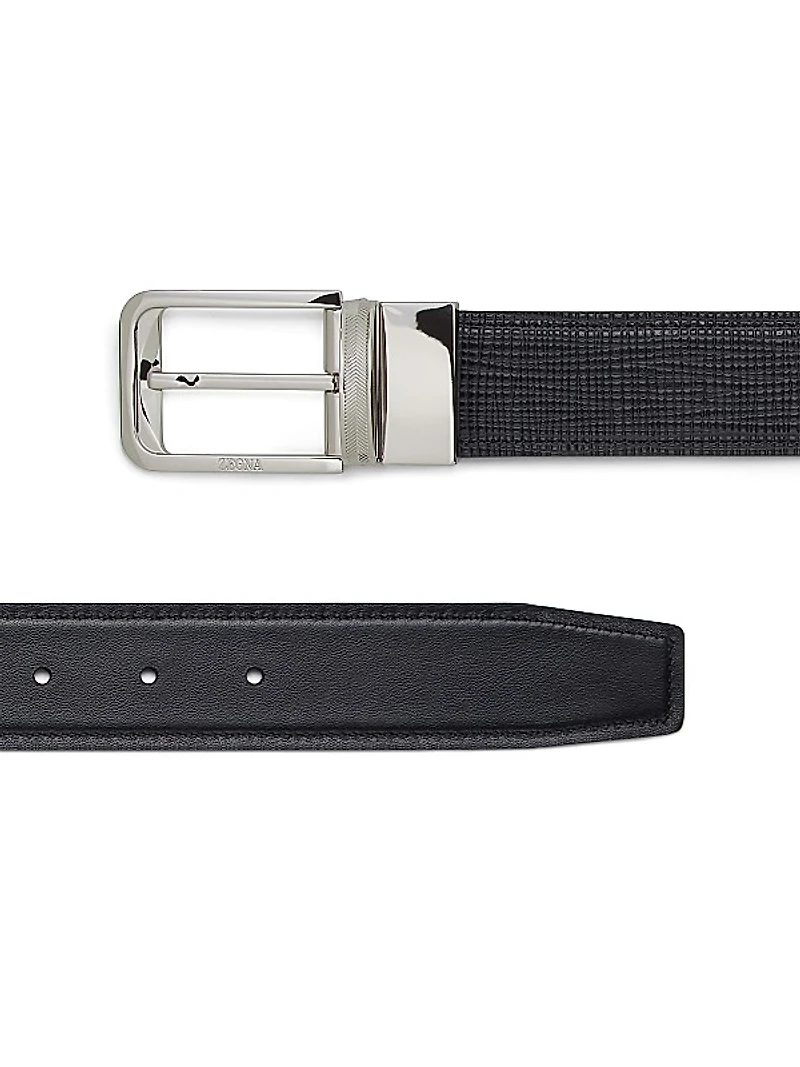 Paglia Engraved Leather and Reversible Belt