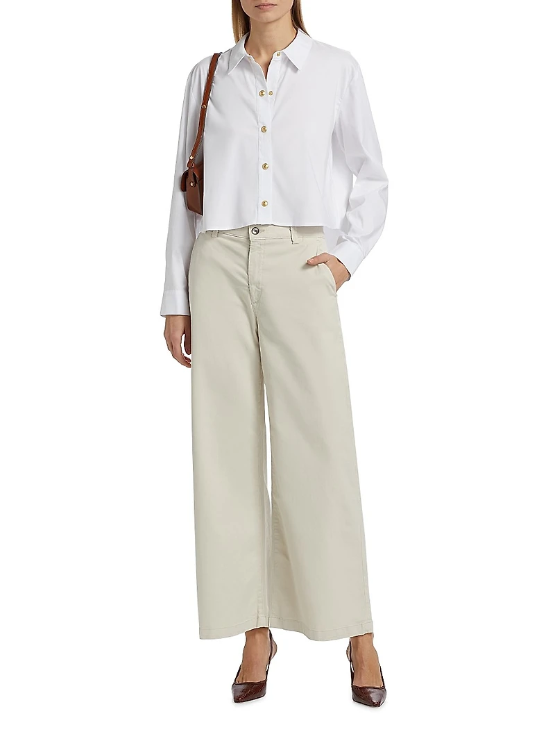 Cosette Crop High-Low Shirt