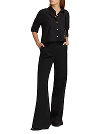 Pilar Mid-Rise Flare Trousers