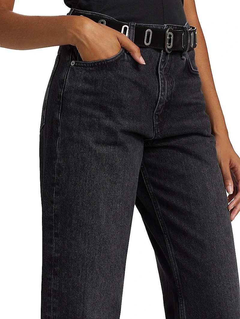 Shea High-Rise Straight-Leg Cropped Jeans