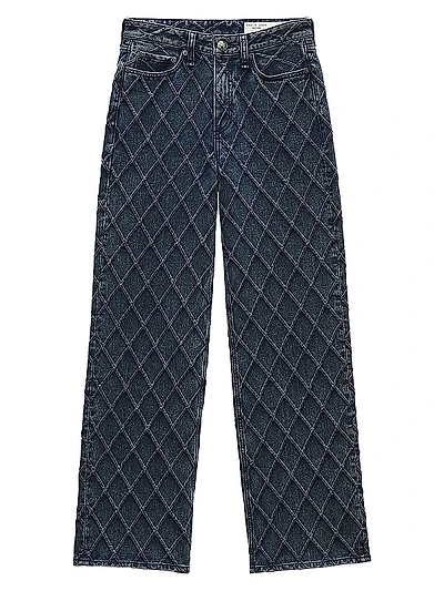 Logan Quilted Stretch Wide-Leg Jeans