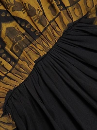 Filigree Print Keyhole A-Line Gown