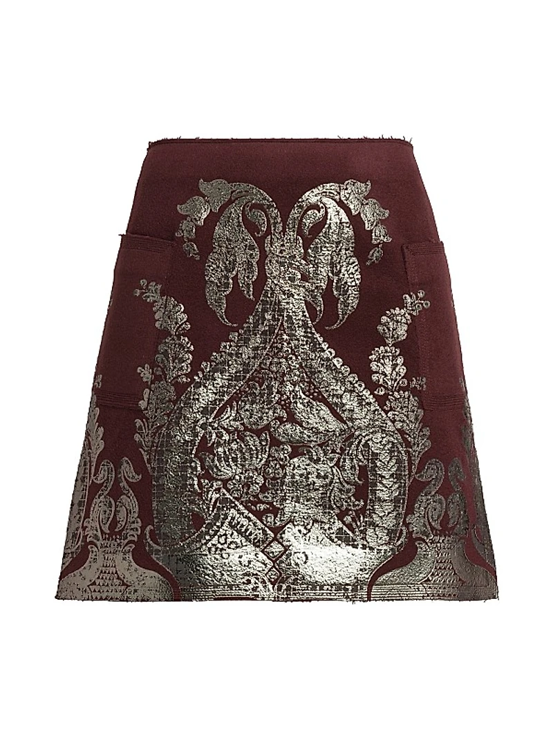 Brocade Wool-Cashmere Miniskirt