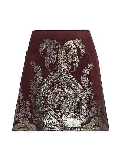 Brocade Wool-Cashmere Miniskirt