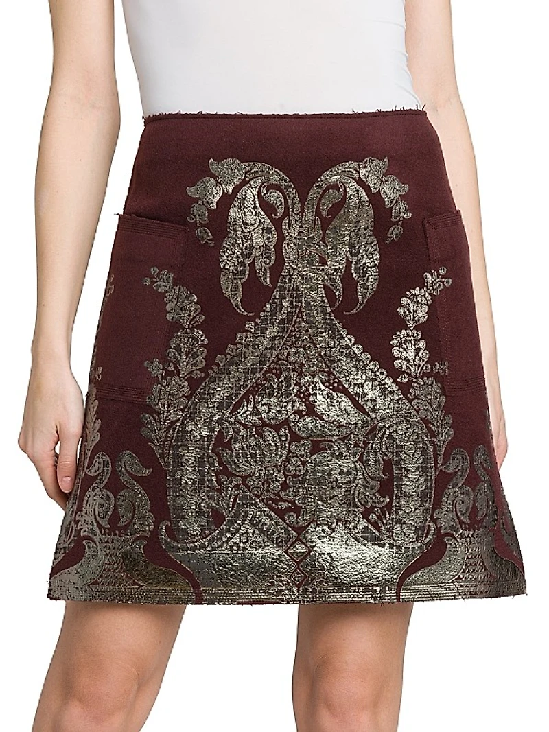 Brocade Wool-Cashmere Miniskirt