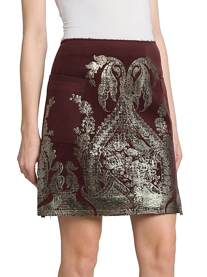 Brocade Wool-Cashmere Miniskirt