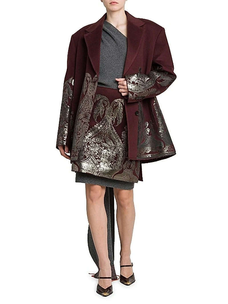 Brocade Wool-Cashmere Miniskirt