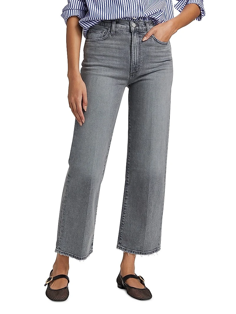 The Blake High-Rise Wide-Leg Coated Jeans