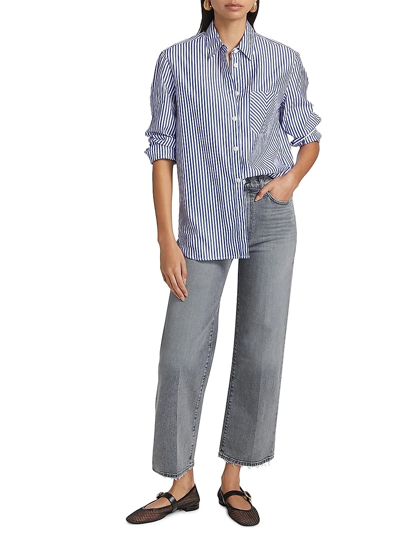 The Blake High-Rise Wide-Leg Coated Jeans