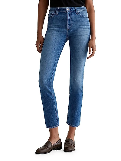 Mari Mid-Rise Stretch Cropped Slim Jeans