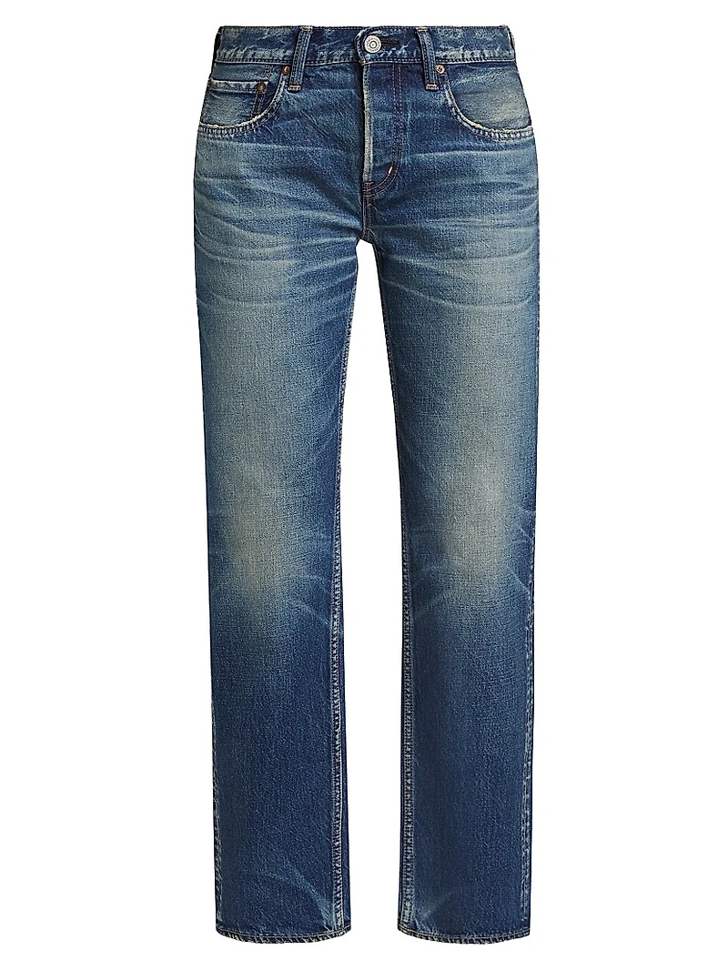 Minneola Denim Straight-Leg Cropped Jeans