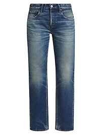 Minneola Denim Straight-Leg Cropped Jeans