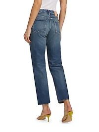 Minneola Denim Straight-Leg Cropped Jeans