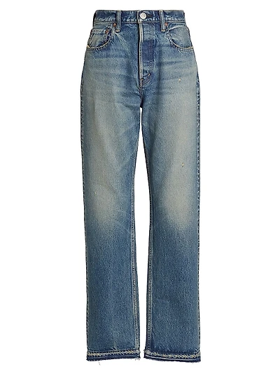 Eniswood Washed-Denim Wide-Leg Jeans