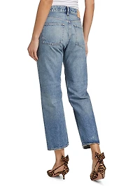 Vineyards Denim Cropped Straight-Leg Boyfriend Jeans