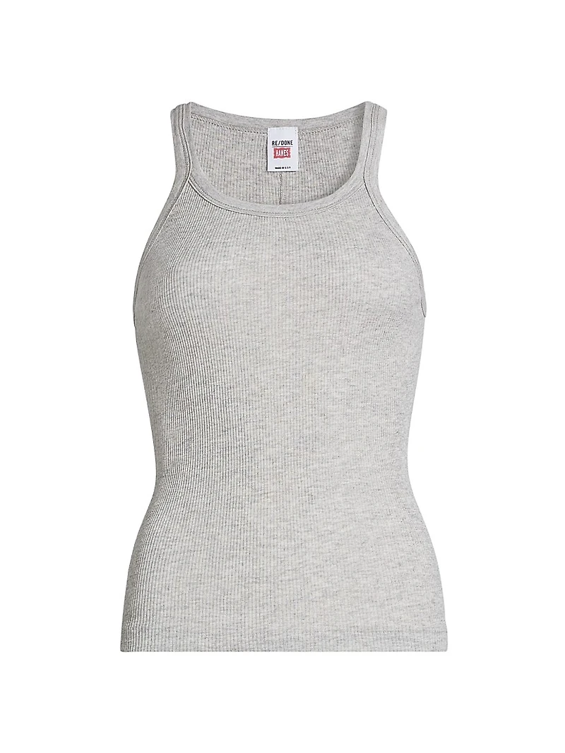 Ribbed Cotton-Blend Tank