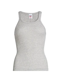 Ribbed Cotton-Blend Tank