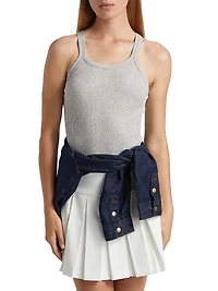 Ribbed Cotton-Blend Tank