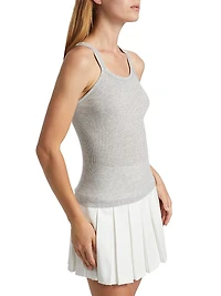 Ribbed Cotton-Blend Tank