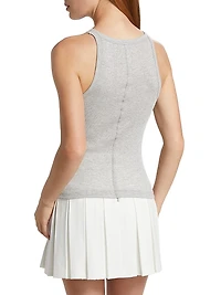Ribbed Cotton-Blend Tank