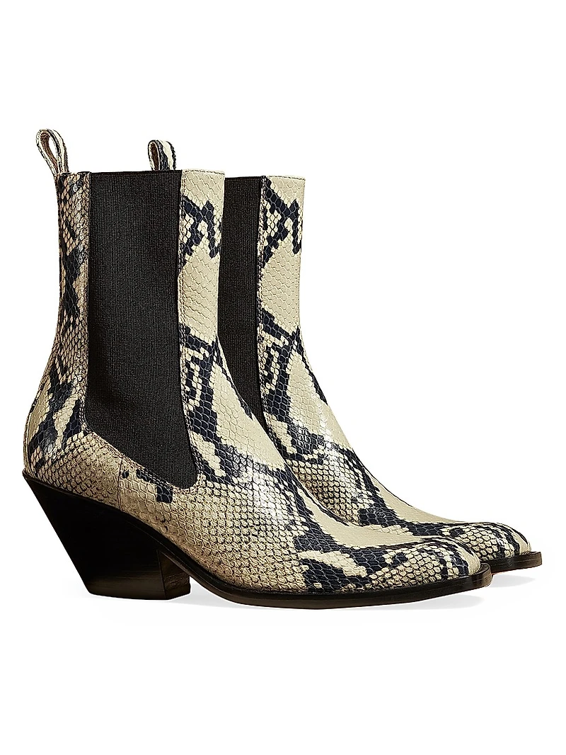 Austin 60MM Snake Leather Ankle Boots