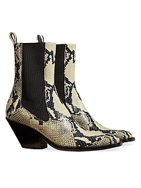 Austin 60MM Snake Leather Ankle Boots