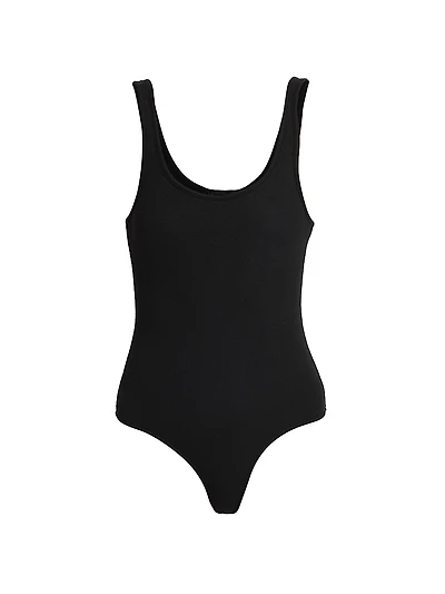 Rib-Knit Scoop-Neck Bodysuit