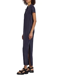 Cotton Knit Short-Sleeve Polo Dress