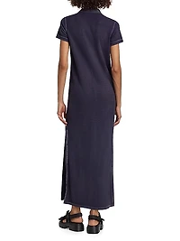 Cotton Knit Short-Sleeve Polo Dress