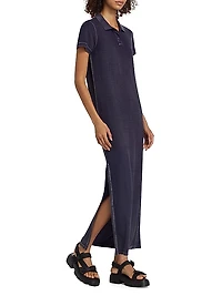 Cotton Knit Short-Sleeve Polo Dress