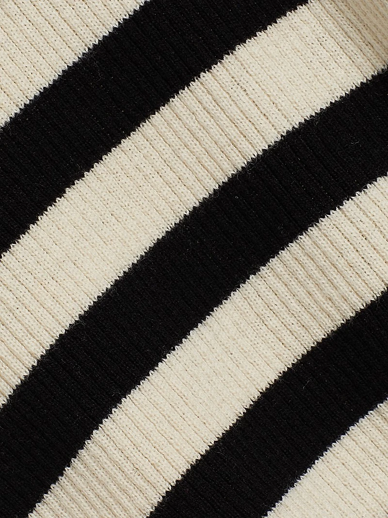 Striped Wool U-Neck Sweater