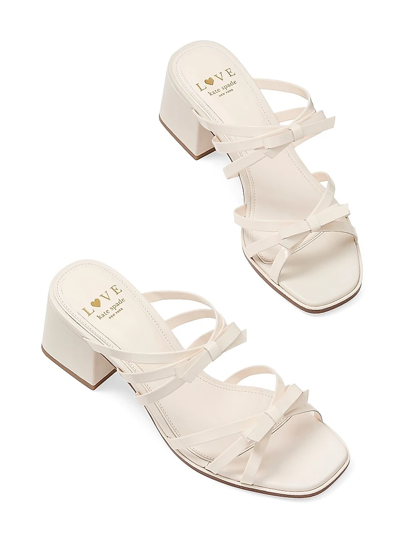 Carolina 60MM Leather Bow Sandals
