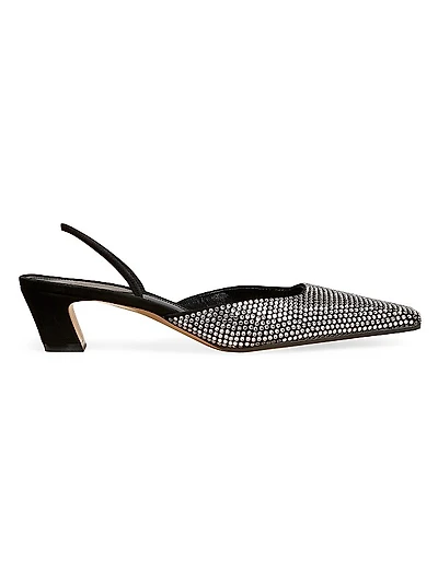 Roosevelt 40MM Crystal-Embellished Slingback Pumps