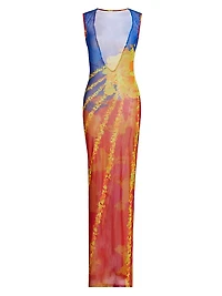Sun Records Sunray Powermesh Long-Sleeve Maxi Dress