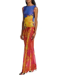 Sun Records Sunray Powermesh Long-Sleeve Maxi Dress