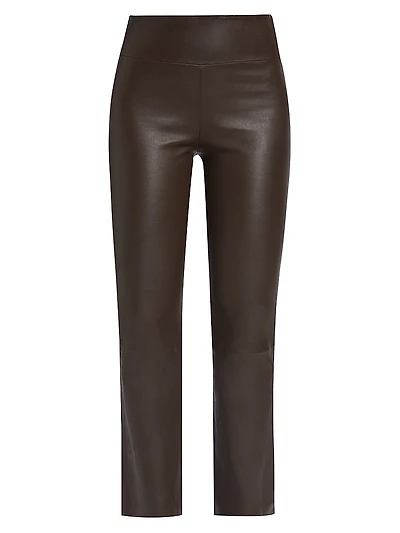Leather Cropped Flare Pants