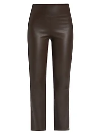 Leather Cropped Flare Pants
