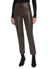 Leather Cropped Flare Pants