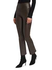 Leather Cropped Flare Pants