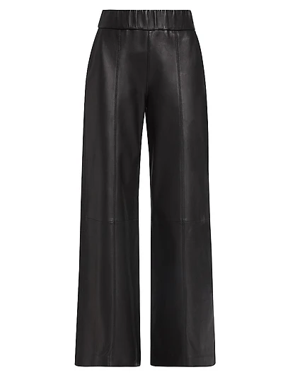Leather Wide-Leg Trousers