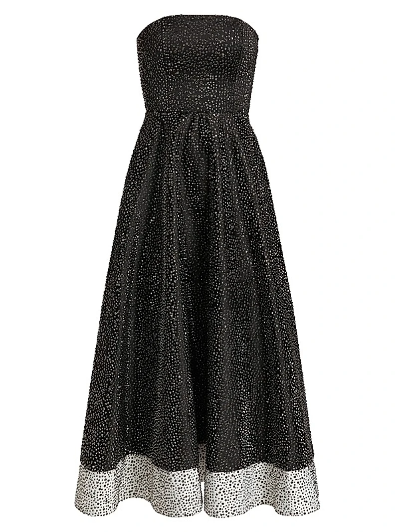 Bijou Crystal Strapless Fit & Flare Gown