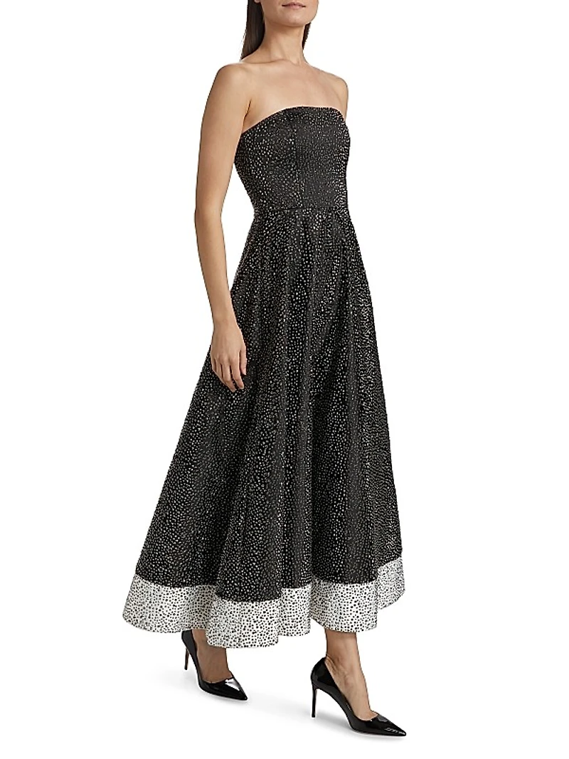 Bijou Crystal Strapless Fit & Flare Gown