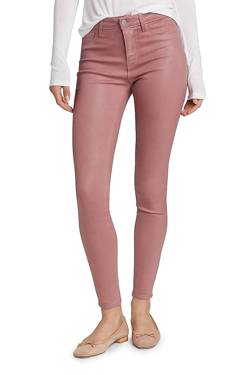 Marguerite Coated High-Rise Skinny Jeans
