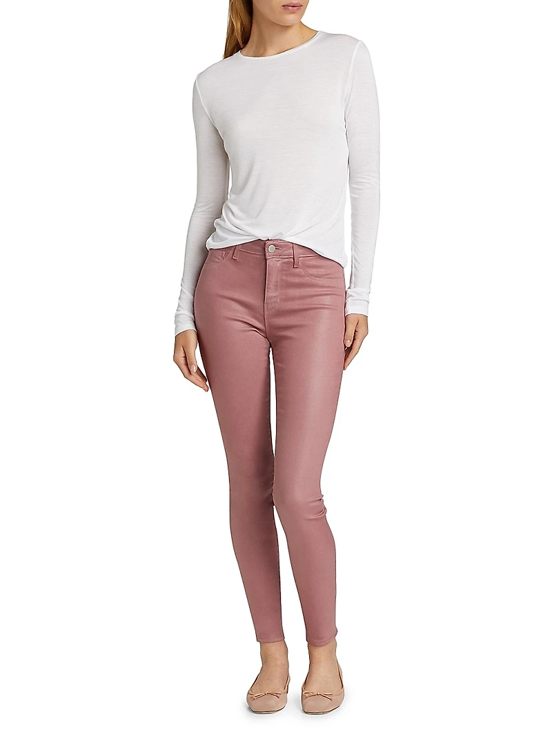 Marguerite Coated High-Rise Skinny Jeans