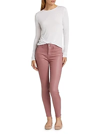 Marguerite Coated High-Rise Skinny Jeans