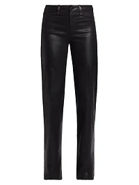 Clayton Coated High-Rise Straight-Leg Jeans