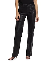 Clayton Coated High-Rise Straight-Leg Jeans
