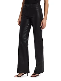 Clayton Coated High-Rise Straight-Leg Jeans
